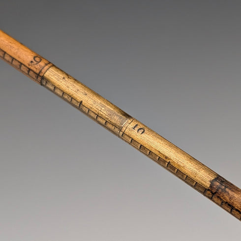 【On Hold】Antique Brass & Boxwood Barrel Measure with Leather Case