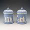 英國復古 Wedgwood Jasperware 茶葉罐盒一對