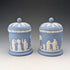 Pair of Vintage British Wedgwood Jasperware Tea Caddy Boxes