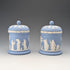 Pair of Vintage British Wedgwood Jasperware Tea Caddy Boxes