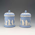 英國復古 Wedgwood Jasperware 茶葉罐盒一對