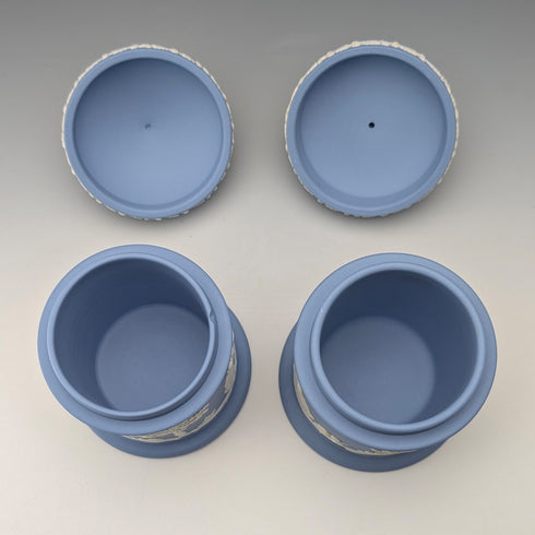 Pair of Vintage British Wedgwood Jasperware Tea Caddy Boxes