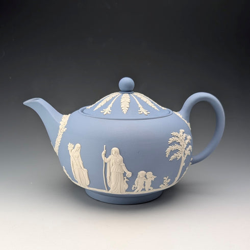 British Vintage Wedgwood Teapot Jasperware Pale Blue