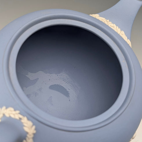 British Vintage Wedgwood Teapot Jasperware Pale Blue