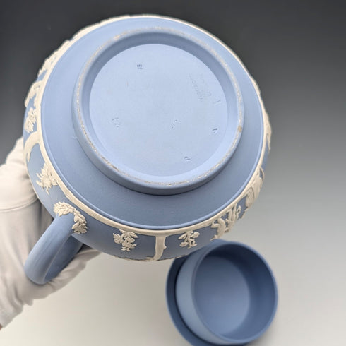 British Vintage Wedgwood Teapot Jasperware Pale Blue