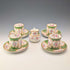 Early 20th Century Minton (England) Cockatoo Green Demitasse Cups & Saucers, 4-piece Set & Cream Jug
