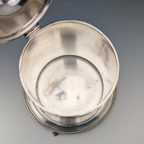 Antique English Silver Plate Biscuit Barrel, circa 1875, George Goodfellow & Sons