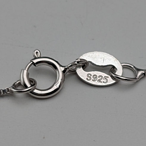 1978年 英国ヴィンテージ 純銀製 小型オーバルインゴットペンダント純銀ネックレス付 計4.4g