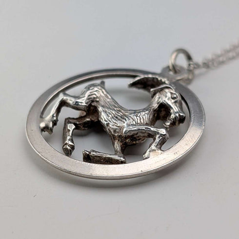 Vintage Boy & Girl Silver Charm Pendant with Pure Silver Necklace Total 6.8g