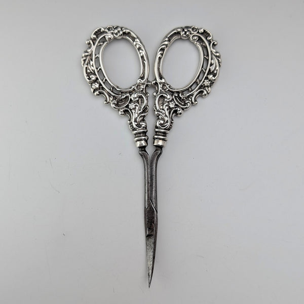 英国古董 純銀製手柄 修容剪刀 Levi & Salaman