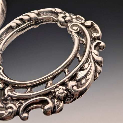 British Antique Pure Silver Handle Grooming Scissors Levi & Salaman