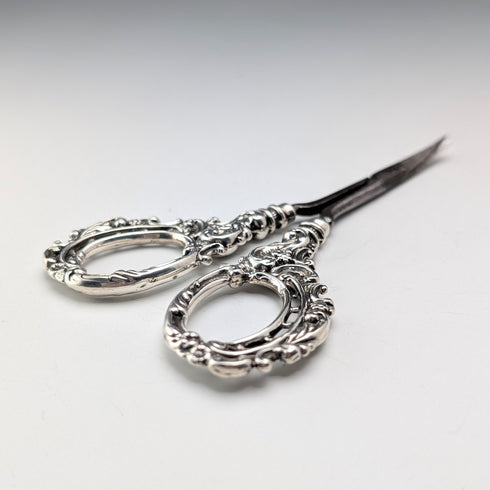 British Antique Pure Silver Handle Grooming Scissors Levi & Salaman