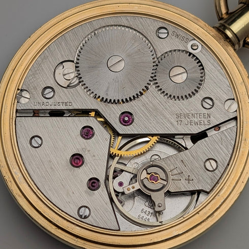 1960年代左右 古董 瑞士RONE 懷錶 金鍍開面 良好運作