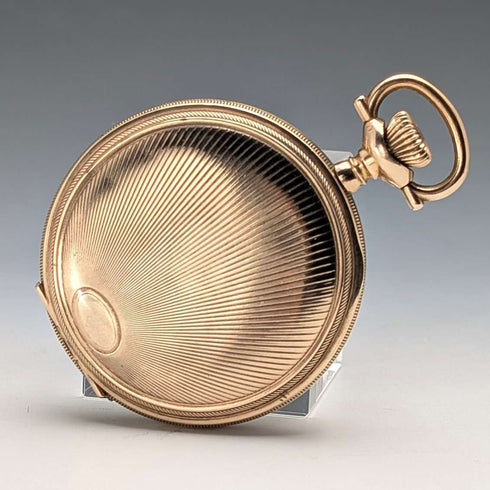 1913年 美國古董 Elgin 懷錶 金鍍獵人式錶殼 運作良好