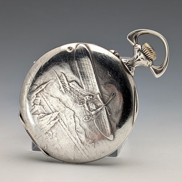 1900年左右 古董 拉格朗日 懷錶 800銀殼 開面 良好運作