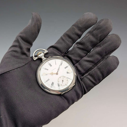 1900年頃 アンティーク ラグランジュ 懐中時計 800シルバーケース オープンフェース 動作良好