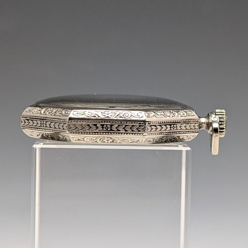 1918年頃 アンティーク ハンプデン 懐中時計 金張りオクタゴンケース 動作良好