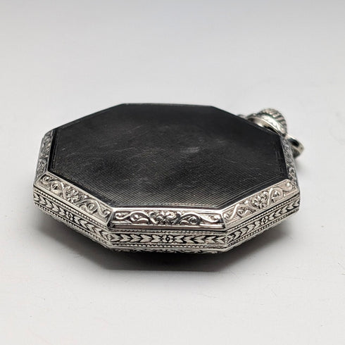 1918年頃 アンティーク ハンプデン 懐中時計 金張りオクタゴンケース 動作良好