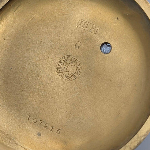 1913年左右 Zenith 懷錶 龍浮雕雕刻 K18金 獵人式錶殼 運作良好