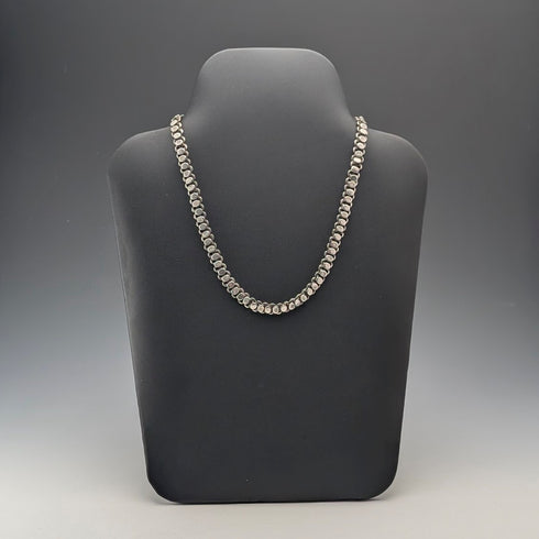 Vintage Sterling Silver Fancy Link Chain Necklace, 45cm, 36g