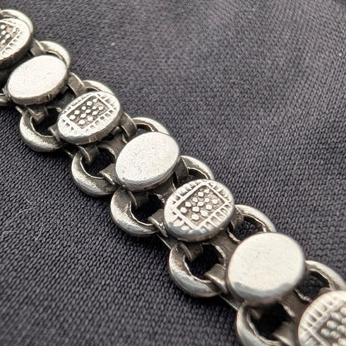 Vintage Sterling Silver Fancy Link Chain Necklace, 45cm, 36g