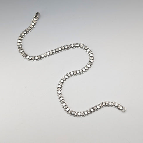 Vintage Sterling Silver Fancy Link Chain Necklace, 45cm, 36g