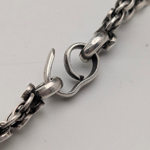 Vintage Sterling Silver Fancy Link Chain Necklace, 45cm, 36g