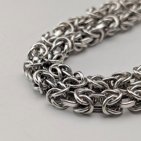 ヴィンテージ 純銀製 ビザンチンチェーン ネックレス 46cm 47g