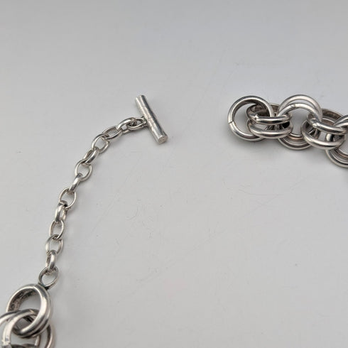 Vintage Sterling Silver Double Link Chain Necklace, 50cm, 106g