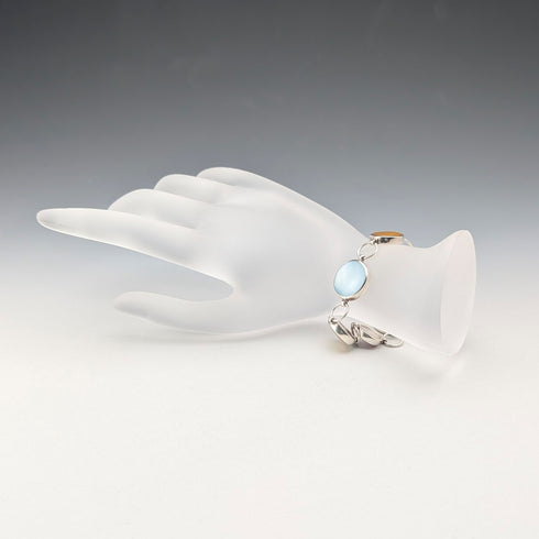 Vintage Sterling Silver & Mother of Pearl Bracelet