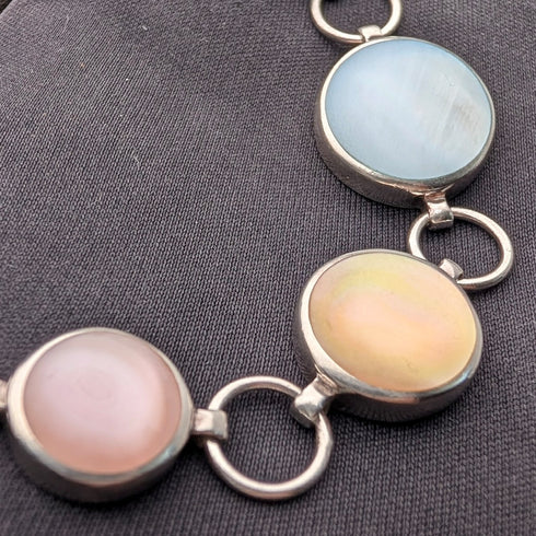 Vintage Sterling Silver & Mother of Pearl Bracelet