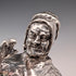British Vintage Sterling Silver Miniature Figurines: Old Woman Knitting Lace and Cat, Total 132g, RKH