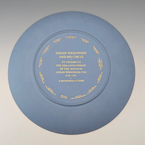 英国 ウェッジウッド ジャスパーウェア製 J.ウェッジウッド生誕250年記念プレート 直径21cm