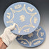 Pair of vintage Wedgwood Jasperware plates, Angel design, 22cm diameter, pale blue ②