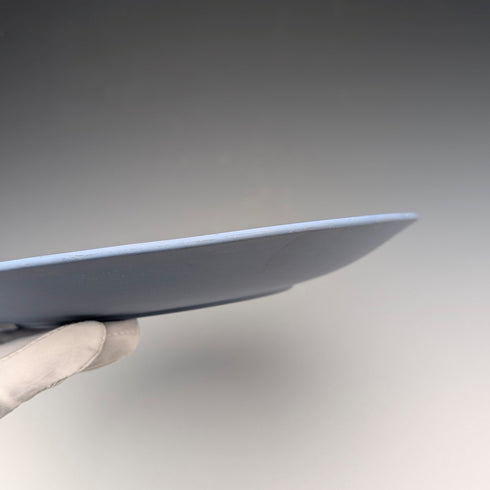 英国ヴィンテージ ウェッジウッド 天使 ジャスパーウェア製 プレートペア 直径22cm ペールブルー①