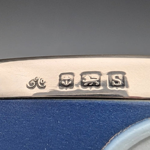 1917 Wedgwood/Elkington Jasperware Mug, Silver Plated, Royal Blue