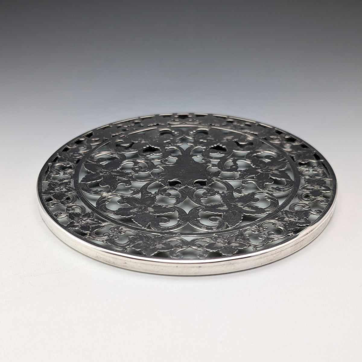 米国ヴィンテージ シルバーオーバーレイ コースターディッシュ Webster