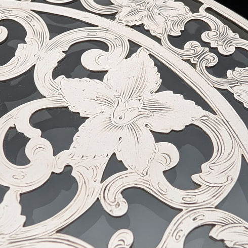 Vintage US Silver Overlay Coaster Dish, Webster