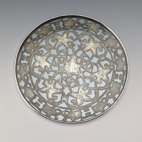 Vintage US Silver Overlay Coaster Dish, Webster