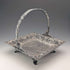 Antique American Britannia Metal Basket with Movable Handle and Legs, MERIDEN BRITANNIA