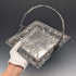 Antique American Britannia Metal Basket with Movable Handle and Legs, MERIDEN BRITANNIA