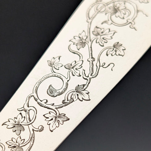 Late 19th Century French Antique Solid Sterling Silver Cutlery Set, 6 Pairs, Total 833g, Odiot