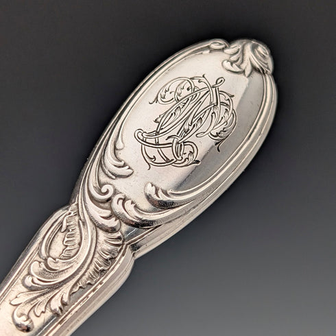 Late 19th Century French Antique Solid Sterling Silver Cutlery Set, 6 Pairs, Total 833g, Odiot