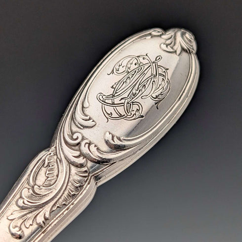Late 19th Century French Antique Solid Sterling Silver Cutlery Set, 6 Pairs, Total 833g, Odiot
