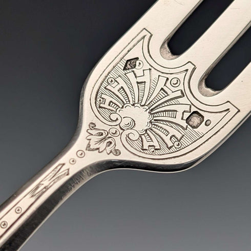 Late 19th Century French Antique Solid Sterling Silver Cutlery Set, 6 Pairs, Total 833g, Odiot