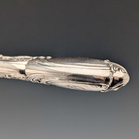 Late 19th Century French Antique Solid Sterling Silver Cutlery Set, 6 Pairs, Total 833g, Odiot