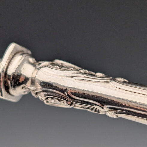 Late 19th Century French Antique Solid Sterling Silver Cutlery Set, 6 Pairs, Total 833g, Odiot