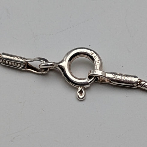 Vintage Green Jade Pendant & Sterling Silver Necklace