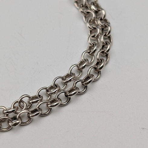 復古鬥牛犬頭純銀吊墜,搭配純銀項鍊,總重13.5克