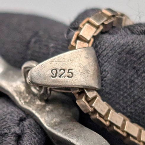 英國復古象頭純銀吊墜,配鍍金項鍊,總重19克